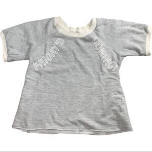 Ten Sixty Sherman Girls Small cutoff 1/4 short sleeve sweater Fridays Coming